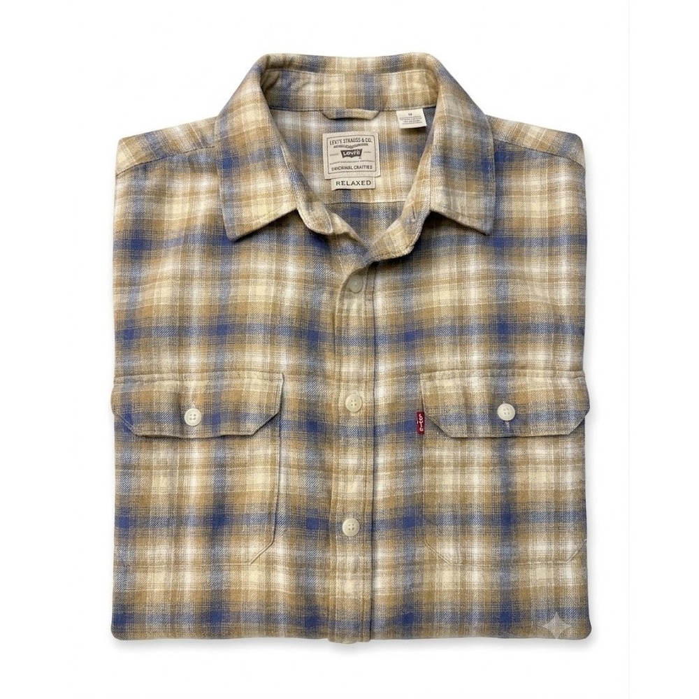 Levi's Jackson Worker Relaxed Plaid Flannel Shirt M Gorpcore Workwear Vintage